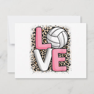 Kärlek Volleyball Leopard Skriv ut Women Girls Vol Julkort