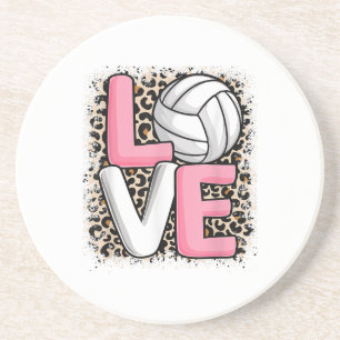 Kärlek Volleyball Leopard Skriv ut Women Girls Vol Underlägg