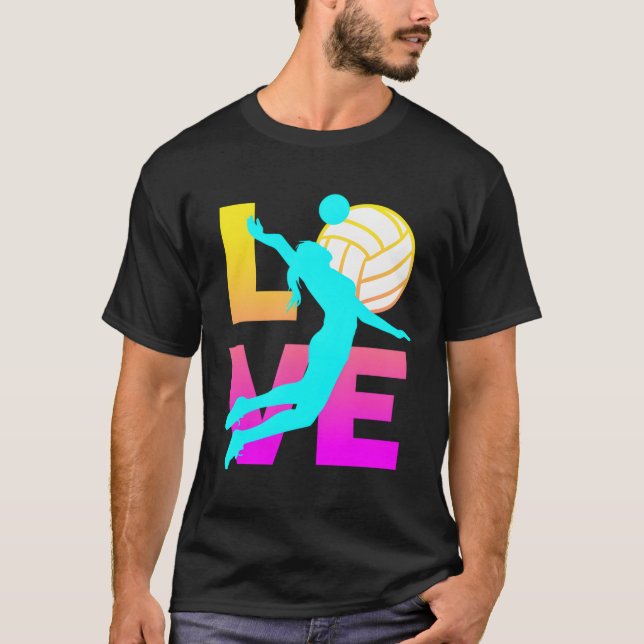 Kärlek Volleyball N T Shirt (Framsida)
