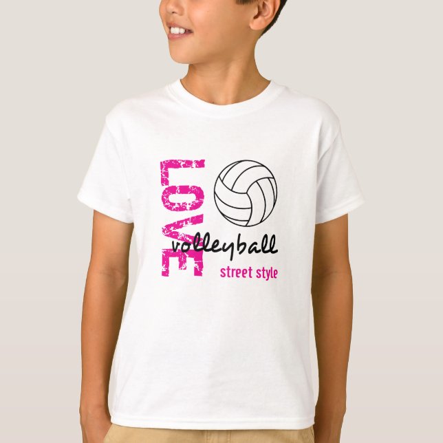 Kärlek Volleyball Street Stil Unisex Kids Tee (Framsida)