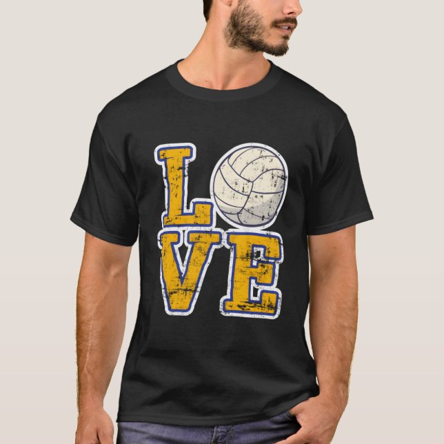 Kärlek Volleyball T Shirt (Framsida)