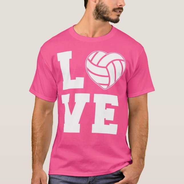 Kärlek Volleyball T Shirt (Framsida)