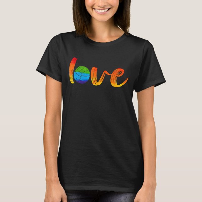Kärlek Volleyball T Shirt (Framsida)