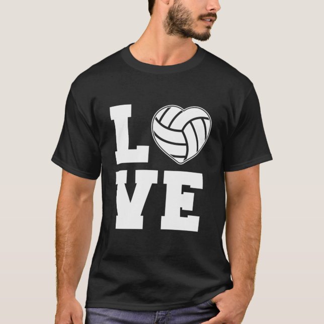 Kärlek Volleyball T Shirt (Framsida)