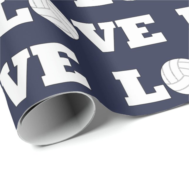 KÄRLEK Volleyball Team Färg Gift Wrapping Papper Presentpapper (Rullad Hörn)