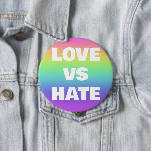 Kärlek Vs Hate Kampanj-knapp Knapp