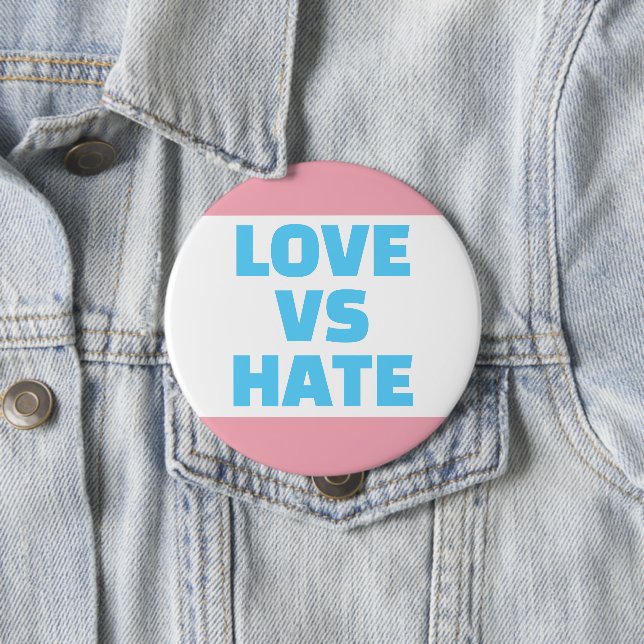 Kärlek Vs Hate Trans Färg-knapp Knapp (In Situ)