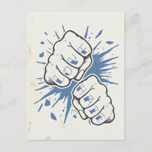 Kärlek Vs Hate Vykort (Framsida)