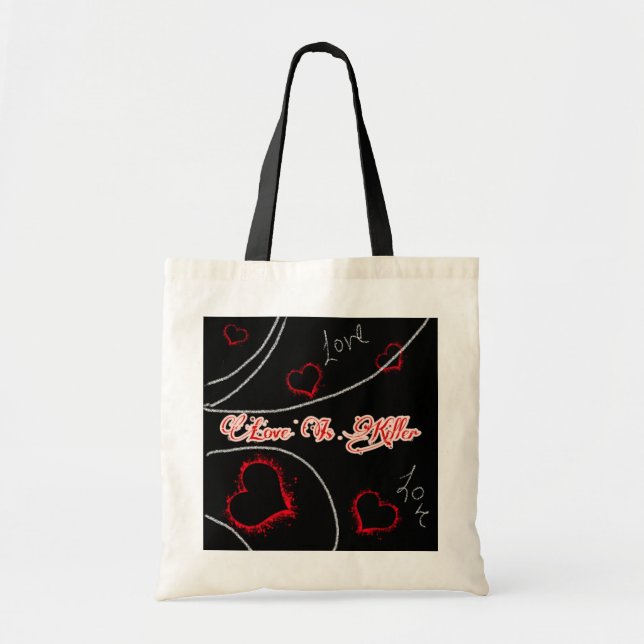 Kärlek Vs. Killer - Mörk Romantic Heart Tote Bag Tygkasse (Framsidan)