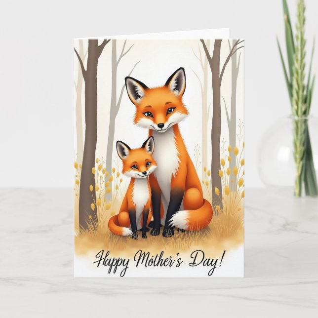 Kärlek Vulpine Mors Dagskort Kort (Framsida)