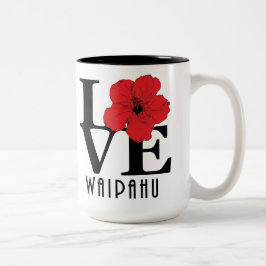 KÄRLEK Waipahu Hawaii Red Hibiscus 15oz Två-Tonad Mugg