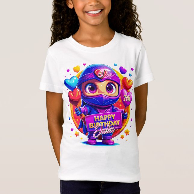 Kärlek Warrior: Ninja Stil! Birthday Gift T Shirt (Framsida)