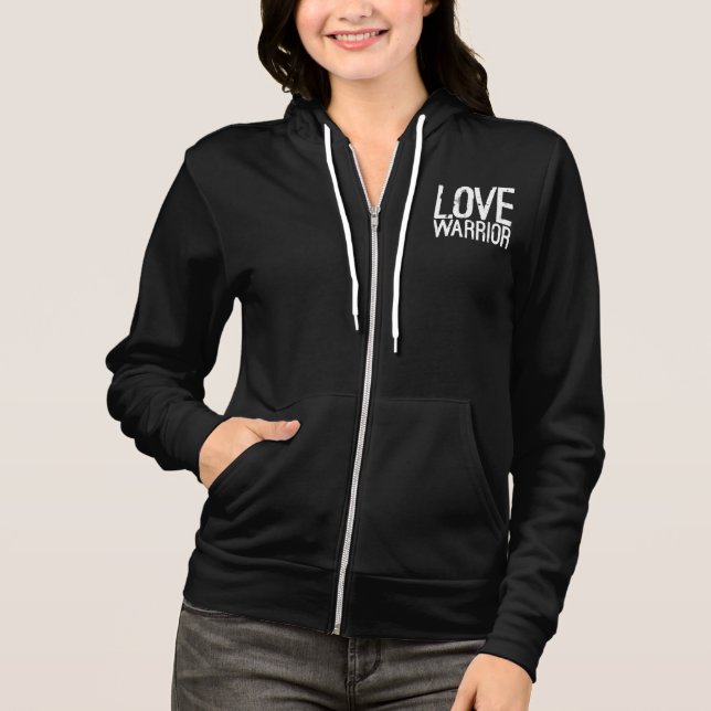 Kärlek Warrior Ull Zip Hoodie Tröja (Framsida)
