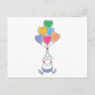 Kärlek Watercolor Cute Vykort