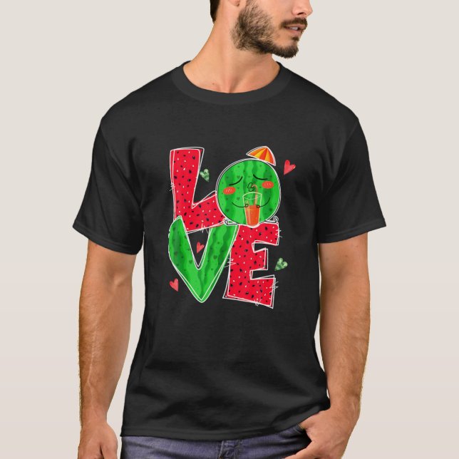 Kärlek Watermelon T Shirt (Framsida)