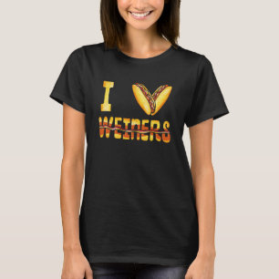 Kärlek Weiners Hotdog Wiener Sause Hett Hund älska T Shirt