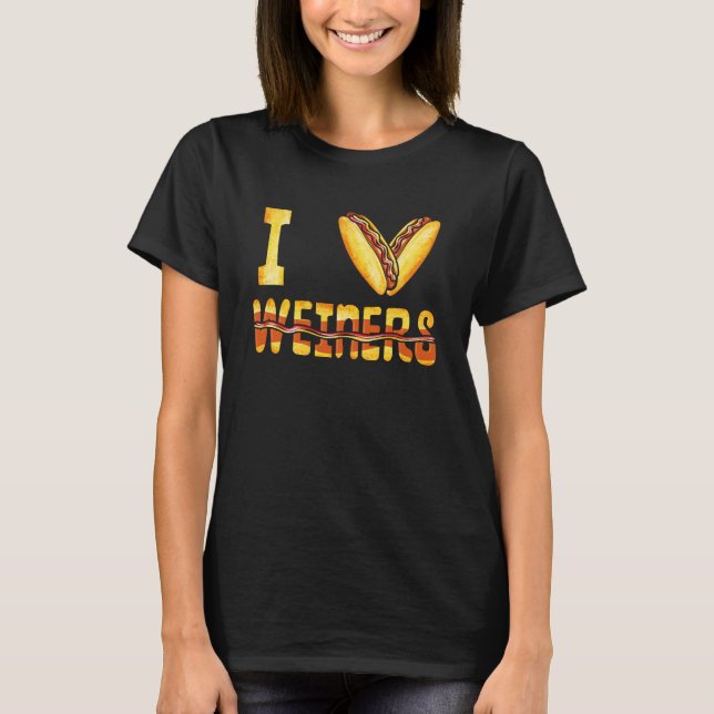 Kärlek Weiners Hotdog Wiener Sause Hett Hund älska T Shirt (Framsida)