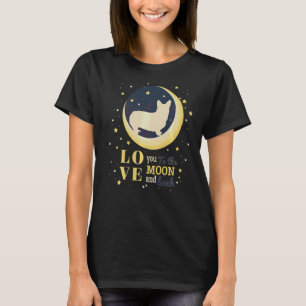 Kärlek Welsh Corgi Hund till Måne T Shirt