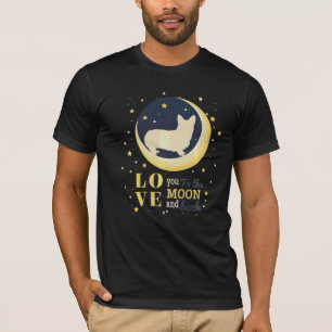 Kärlek Welsh Corgi Hund till Måne T Shirt