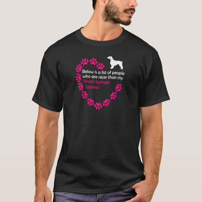 kärlek Welsh Springer Spain Funny Gift T Shirt (Framsida)