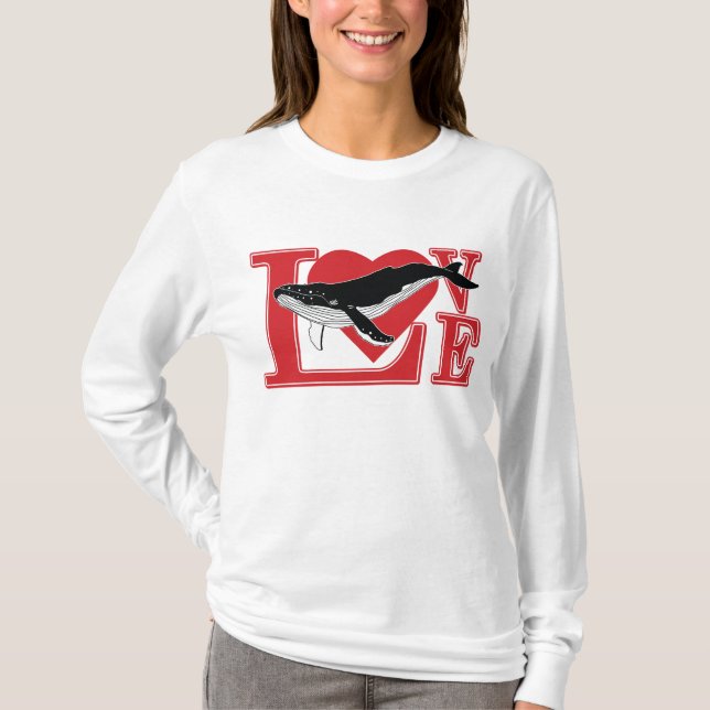 Kärlek Whales T Shirt (Framsida)