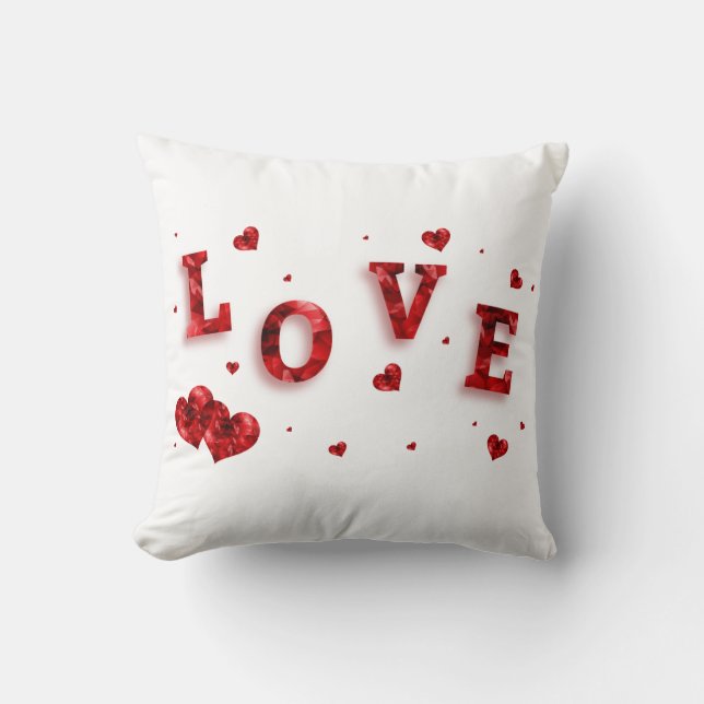 Kärlek White/Black Reversible Decorative Pillow Kudde (Framsida)