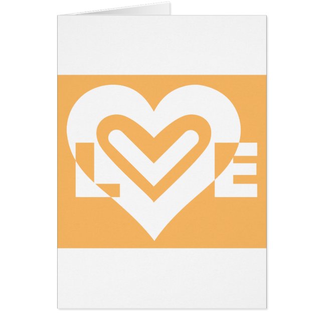 Kärlek White och Orange Hälsningskort (Framsidan)