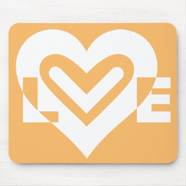 Kärlek White och Orange Musmatta (Framsidan)