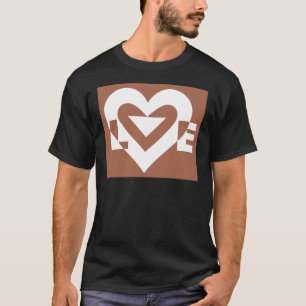 Kärlek White på Brown T Shirt