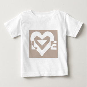 Kärlek White på Grått T-shirt