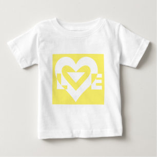 Kärlek White på Gult T Shirt