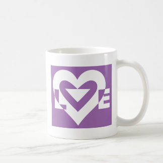 Kärlek White på Lila Kaffemugg