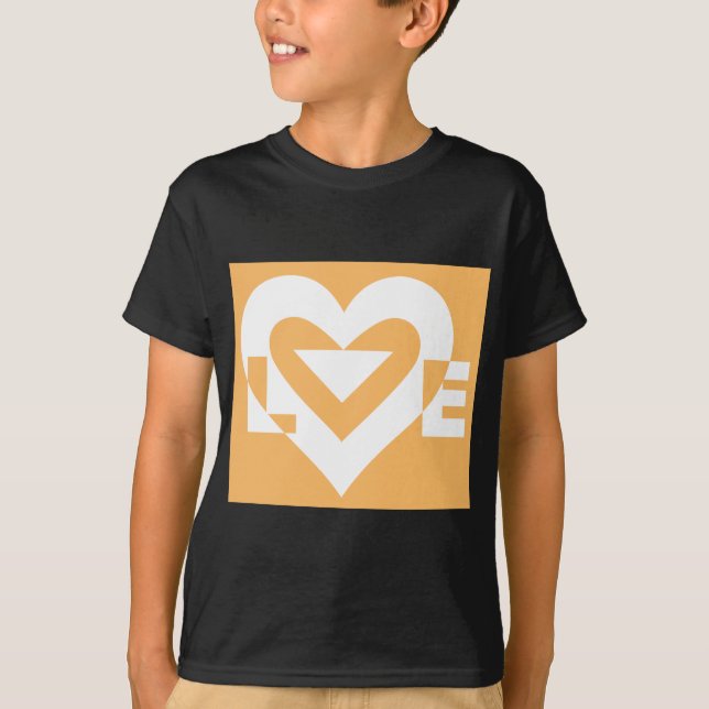 Kärlek White på Orange Tröja (Framsida)