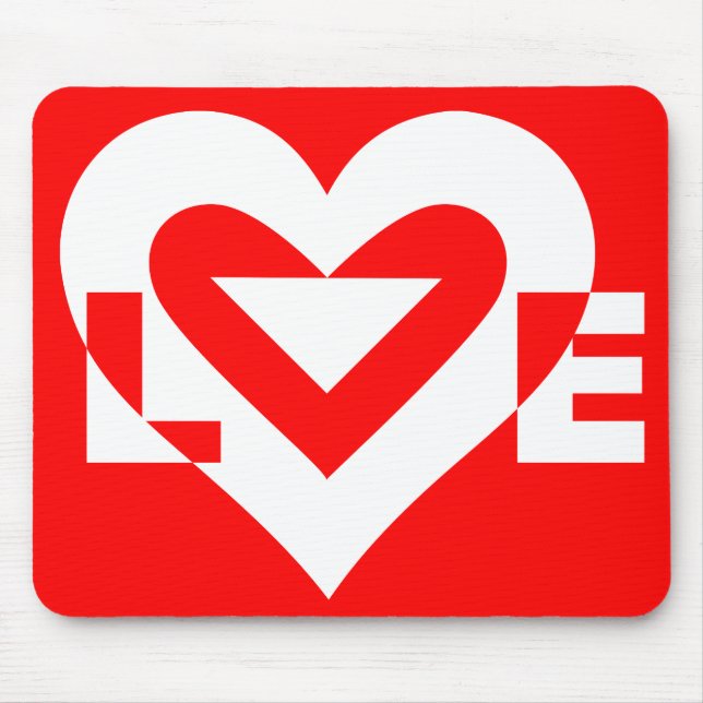 Kärlek White på Red Musmatta (Framsidan)