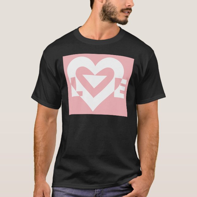 Kärlek White på Rosa T-shirt (Framsida)