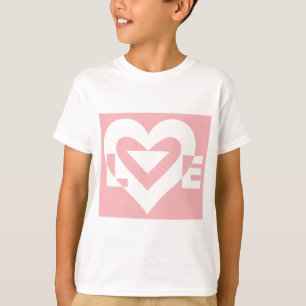 Kärlek White på Rosa T-shirt