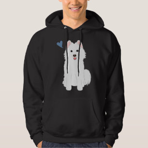 Kärlek White Pomsky Pommern Husky Hoodie