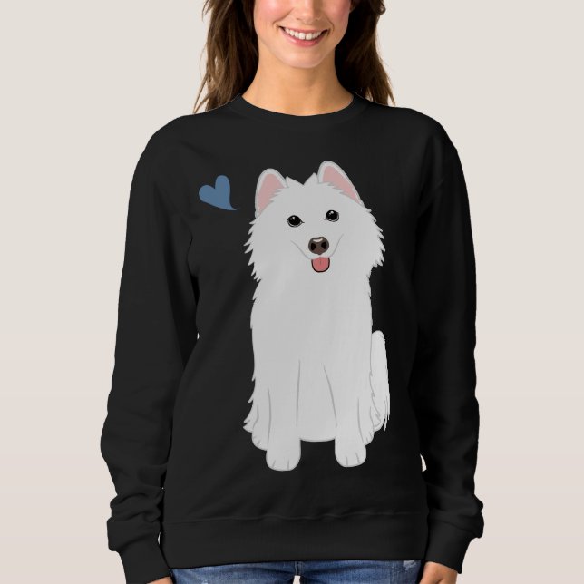 Kärlek White Pomsky Pommern Husky T Shirt (Framsida)