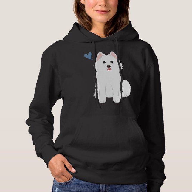 Kärlek White Pomsky Pommern Husky T Shirt (Framsida)
