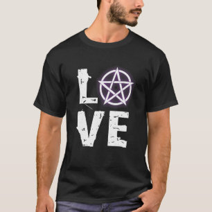 Kärlek Wicca TShirt med Pentagram för Wiccan Pagan T Shirt