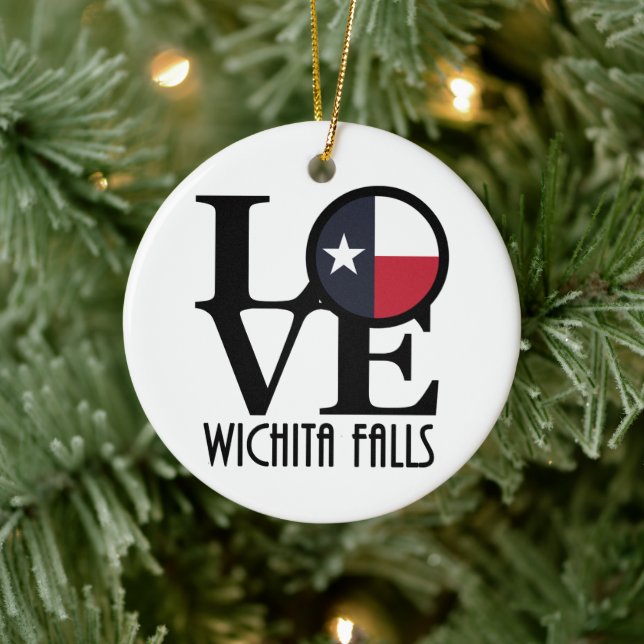KÄRLEK Wichita Falls, Texas Julgransprydnad Keramik (Träd)