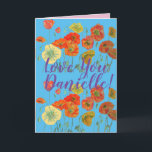 Kärlek Wifes Namn Red Poppy Watercolor Card Kort<br><div class="desc">Kärlek Du har Dam/Womans/Wifes Namn Red Poppy Watercolor Card eller Tack. Designade från ett av mina ursprungliga trädgårdsfotografier från min trädgård,  njut!</div>