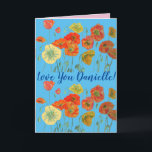 Kärlek Wifes Namn Red Poppy Watercolor Card Kort<br><div class="desc">Kärlek Du har Dam/Womans/Wifes Namn Red Poppy Watercolor Card eller Tack. Designade från ett av mina ursprungliga trädgårdsfotografier från min trädgård,  njut!</div>