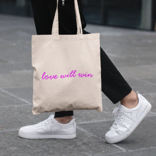 Kärlek Will Win Ny Rosa Modern Minimalistisk Slo Tygkasse