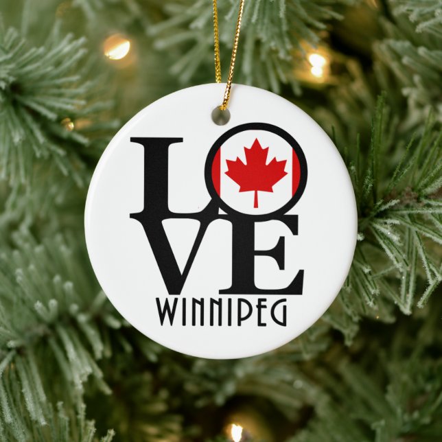 KÄRLEK Winnipeg Kanada Julgransprydnad Keramik (Träd)
