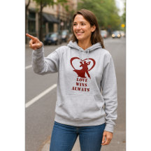 Kärlek Wins Always Hoodie - Freefit Unisex Pullove