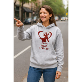 Kärlek Wins Always Hoodie - Freefit Unisex Pullove T Shirt