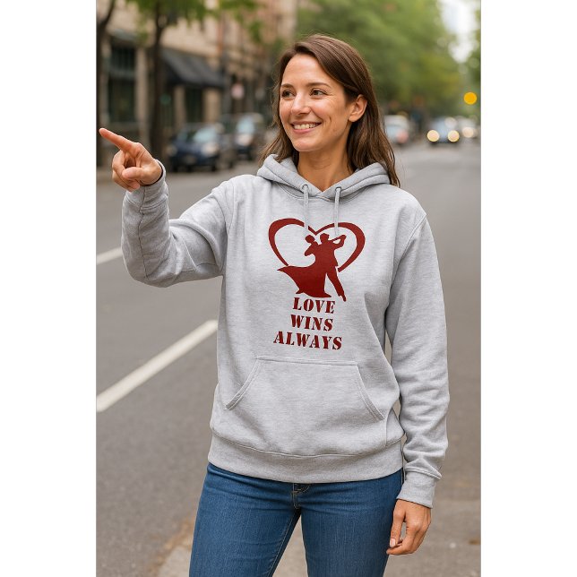 Kärlek Wins Always Hoodie - Freefit Unisex Pullove T Shirt (Skapare uppladdad)