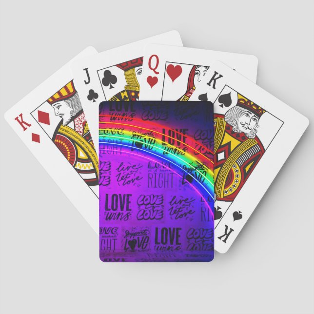 Kärlek Wins Gay pride LBGQT Rainbow Casinokort (Baksidan)