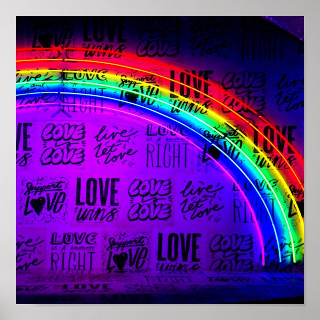 Kärlek Wins Gay pride LBGQT Rainbow Poster (Framsidan)